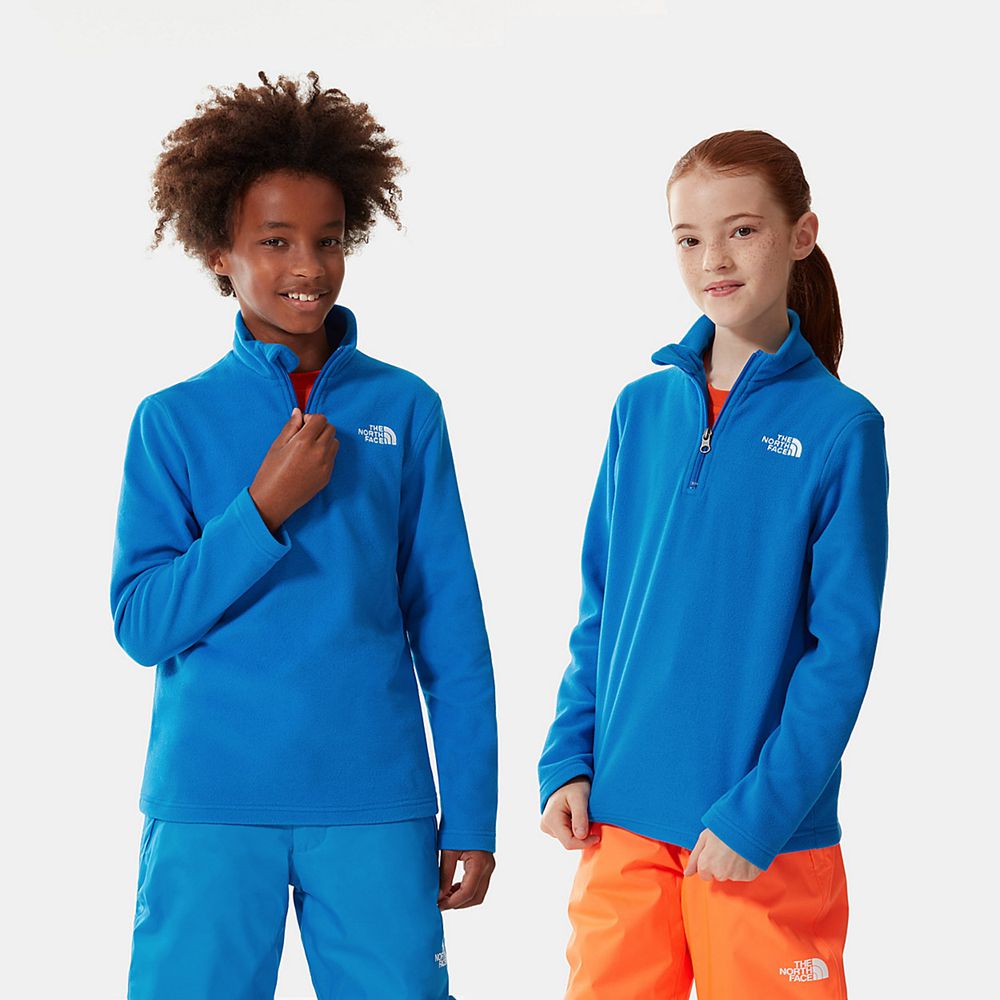 The North Face Fleeces Youth Australia - The North Face Glacier Quarter Zip Blue (OXV-572169)